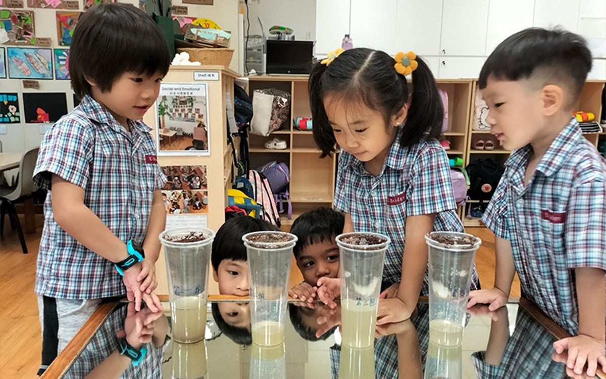 E-Bridge students doing an activity